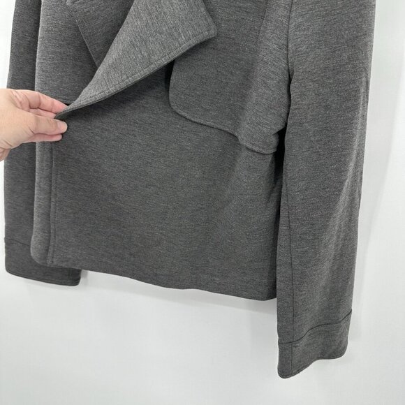 jacket blazer peacoat knit stretch charcoal gray casual XL - Picture 2 of 8